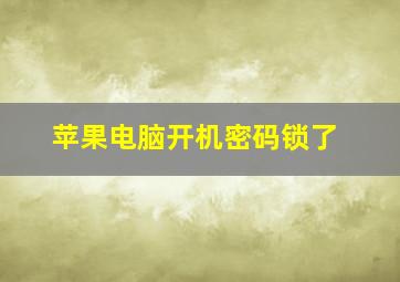 苹果电脑开机密码锁了