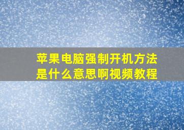 苹果电脑强制开机方法是什么意思啊视频教程