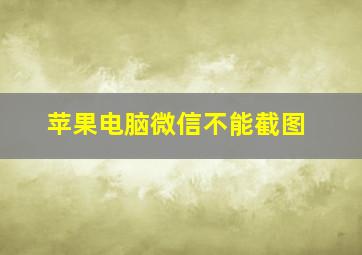 苹果电脑微信不能截图