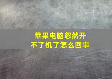 苹果电脑忽然开不了机了怎么回事