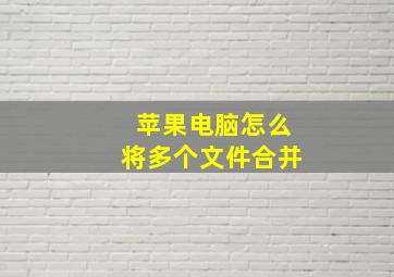 苹果电脑怎么将多个文件合并