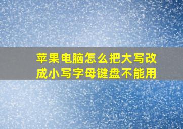 苹果电脑怎么把大写改成小写字母键盘不能用