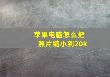 苹果电脑怎么把照片缩小到20k