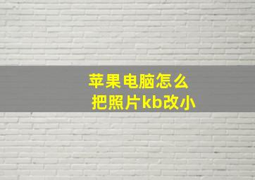 苹果电脑怎么把照片kb改小