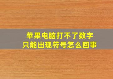 苹果电脑打不了数字只能出现符号怎么回事