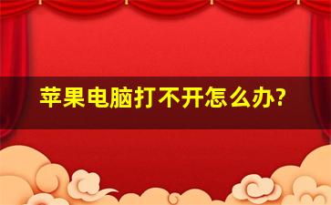 苹果电脑打不开怎么办?