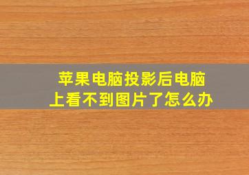 苹果电脑投影后电脑上看不到图片了怎么办