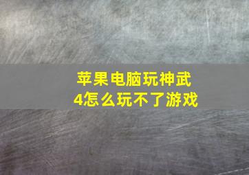 苹果电脑玩神武4怎么玩不了游戏