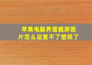 苹果电脑界面截屏图片怎么设置不了壁纸了