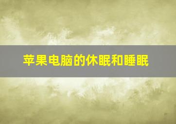 苹果电脑的休眠和睡眠