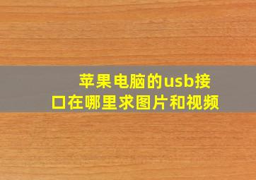 苹果电脑的usb接口在哪里求图片和视频