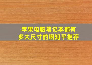 苹果电脑笔记本都有多大尺寸的啊知乎推荐