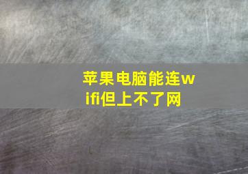 苹果电脑能连wifi但上不了网