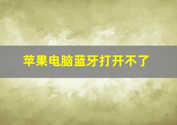 苹果电脑蓝牙打开不了