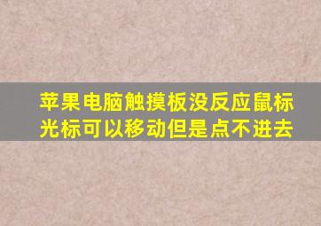 苹果电脑触摸板没反应鼠标光标可以移动但是点不进去