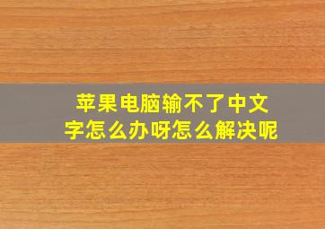 苹果电脑输不了中文字怎么办呀怎么解决呢