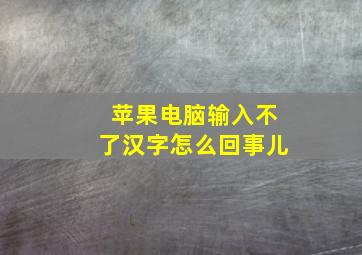 苹果电脑输入不了汉字怎么回事儿