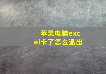 苹果电脑excel卡了怎么退出