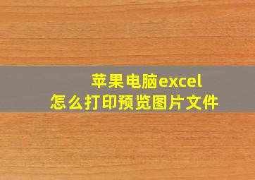 苹果电脑excel怎么打印预览图片文件