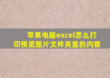 苹果电脑excel怎么打印预览图片文件夹里的内容