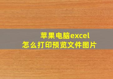 苹果电脑excel怎么打印预览文件图片