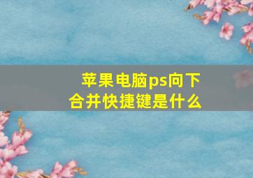 苹果电脑ps向下合并快捷键是什么