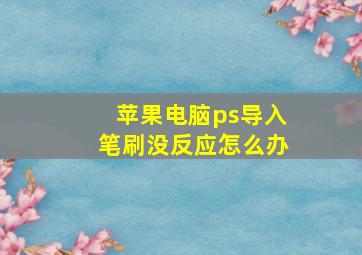 苹果电脑ps导入笔刷没反应怎么办