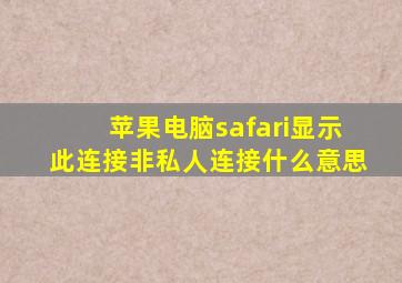 苹果电脑safari显示此连接非私人连接什么意思