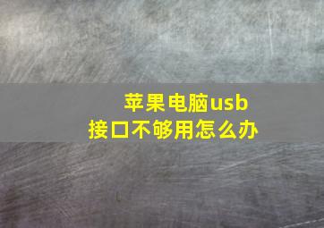 苹果电脑usb接口不够用怎么办