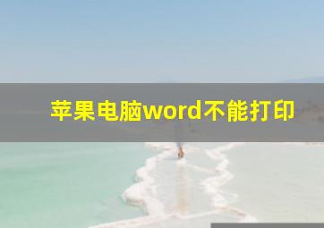 苹果电脑word不能打印