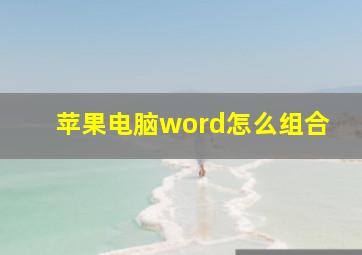 苹果电脑word怎么组合