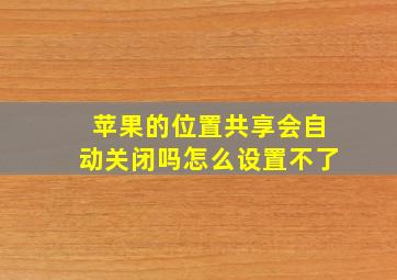 苹果的位置共享会自动关闭吗怎么设置不了