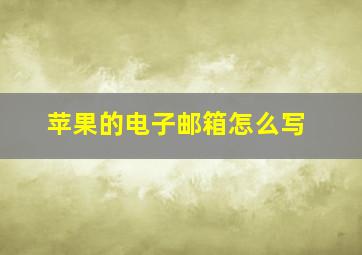 苹果的电子邮箱怎么写