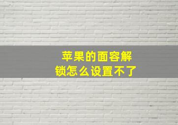 苹果的面容解锁怎么设置不了