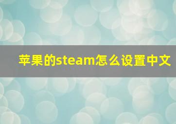 苹果的steam怎么设置中文