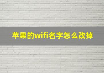 苹果的wifi名字怎么改掉