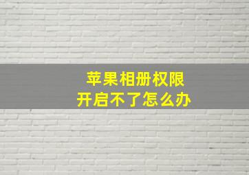 苹果相册权限开启不了怎么办