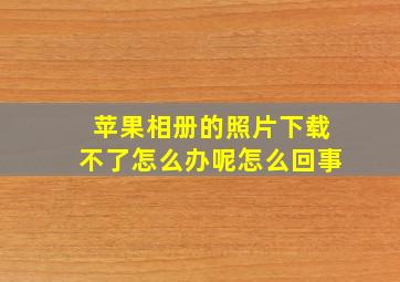 苹果相册的照片下载不了怎么办呢怎么回事