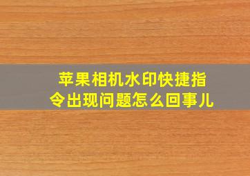 苹果相机水印快捷指令出现问题怎么回事儿