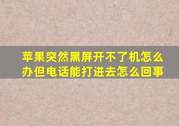 苹果突然黑屏开不了机怎么办但电话能打进去怎么回事