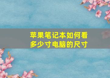 苹果笔记本如何看多少寸电脑的尺寸