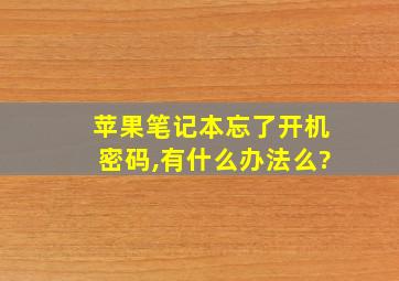 苹果笔记本忘了开机密码,有什么办法么?