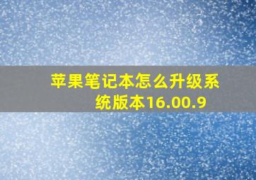 苹果笔记本怎么升级系统版本16.00.9