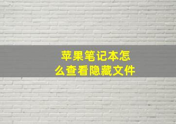 苹果笔记本怎么查看隐藏文件