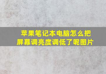 苹果笔记本电脑怎么把屏幕调亮度调低了呢图片