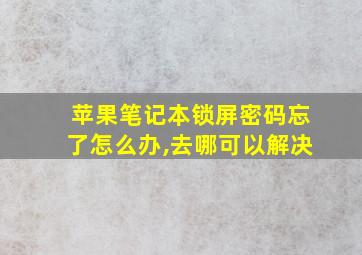 苹果笔记本锁屏密码忘了怎么办,去哪可以解决