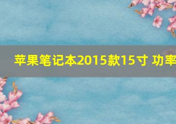 苹果笔记本2015款15寸 功率