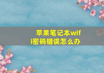 苹果笔记本wifi密码错误怎么办