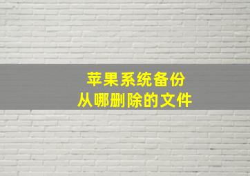 苹果系统备份从哪删除的文件