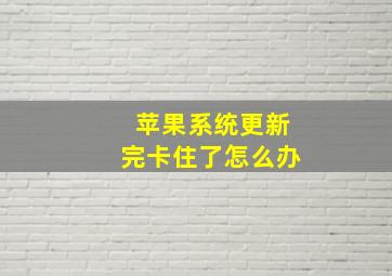 苹果系统更新完卡住了怎么办